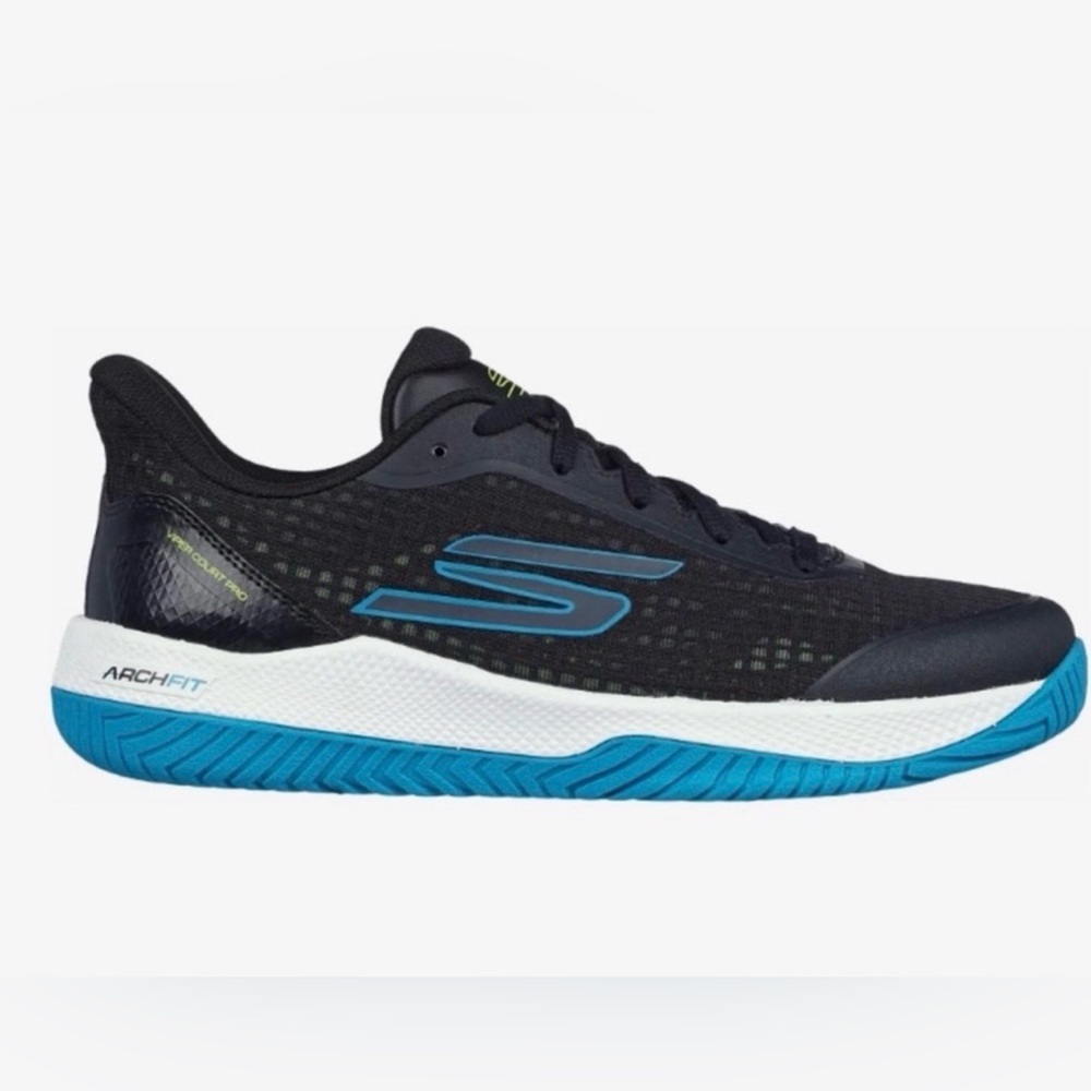 Skechers Viper Court Pro Black and Teal pickleball  Sneakers Sz 9.5M women’s
